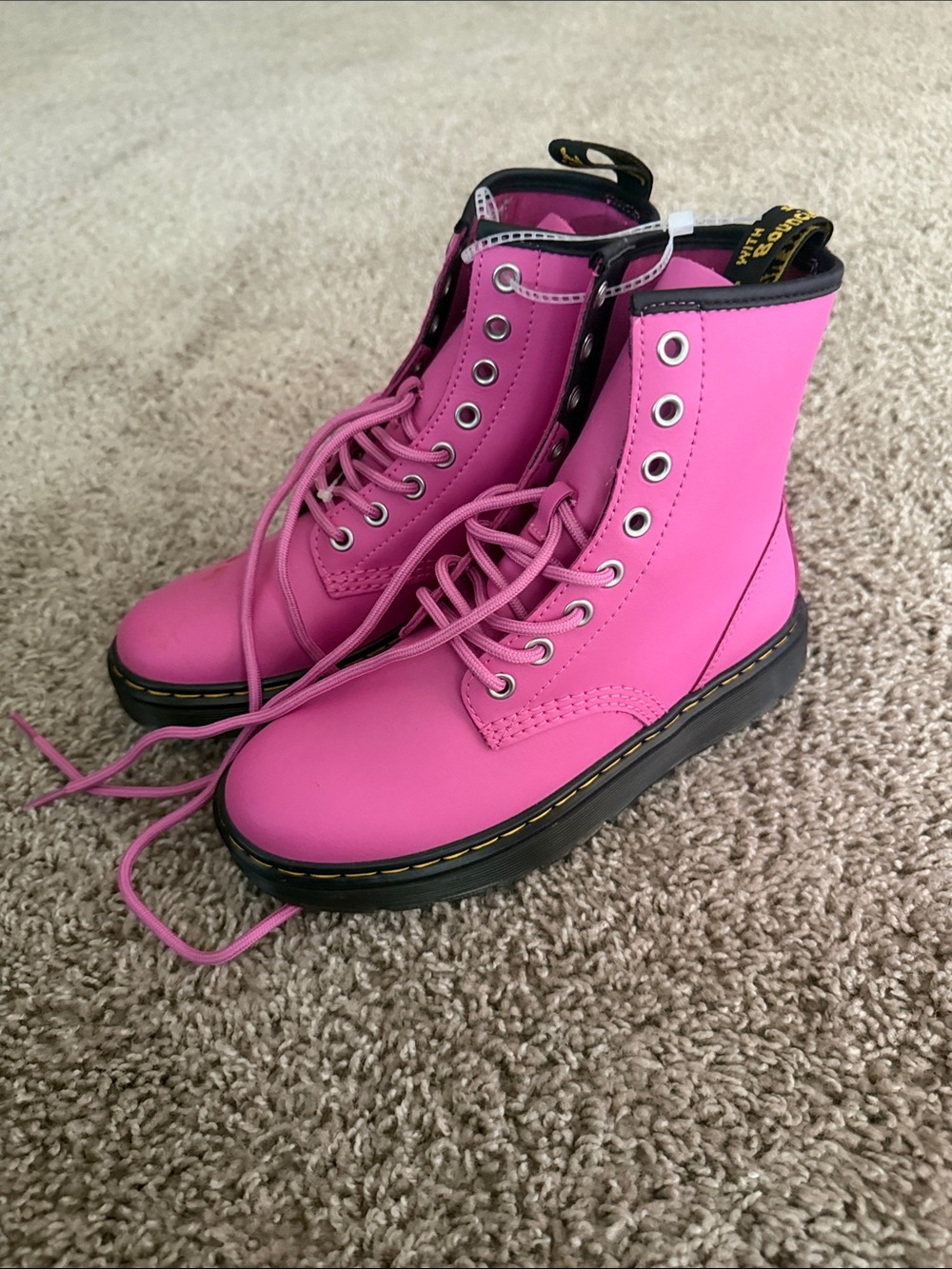 Dr. Martens Pink Combat Boots